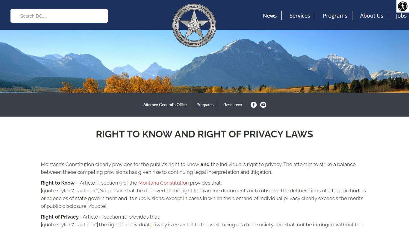 Right to Know and Right of Privacy Laws - Montana Department of Justice