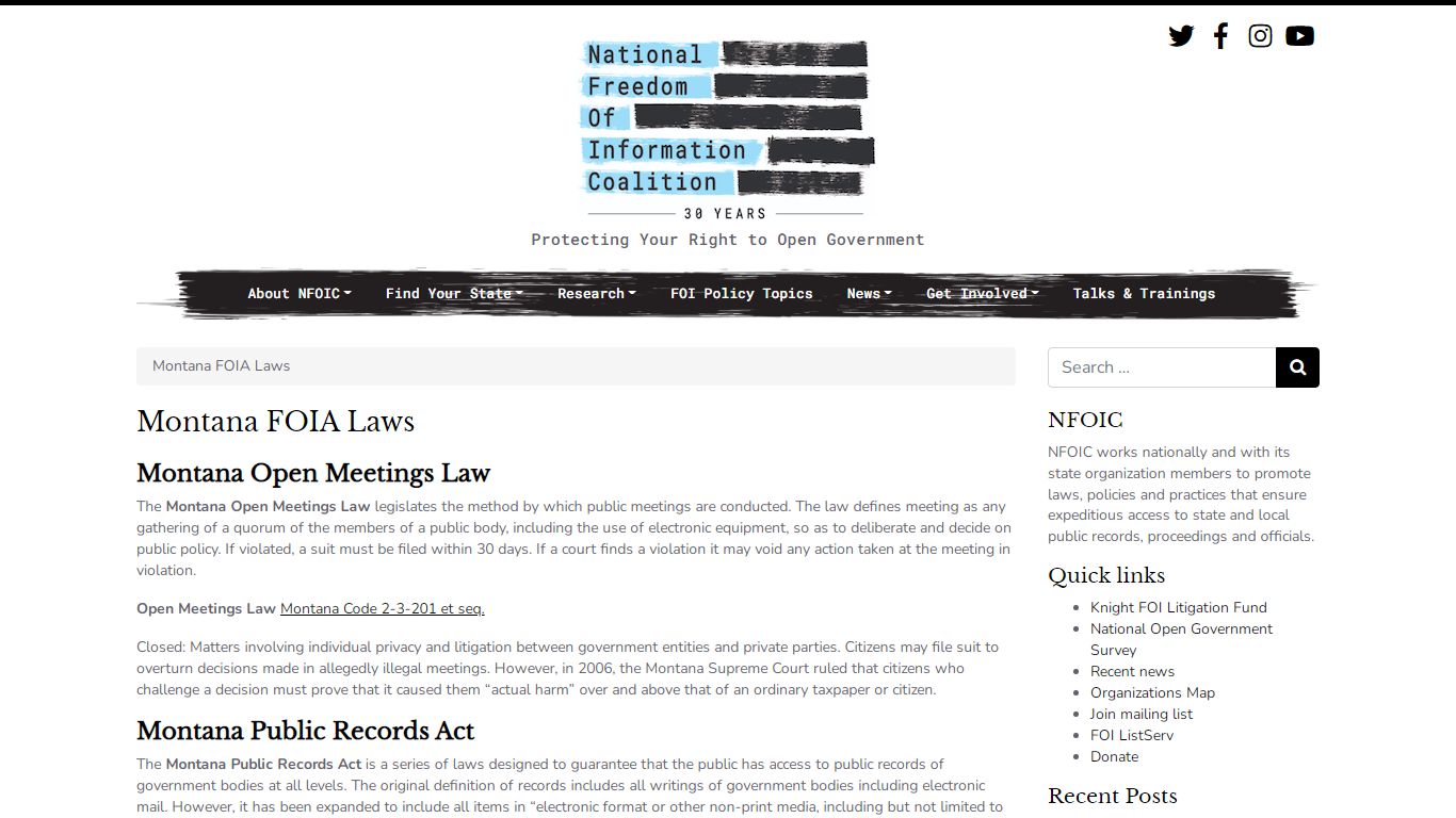 Montana FOIA Laws – National Freedom of Information Coalition